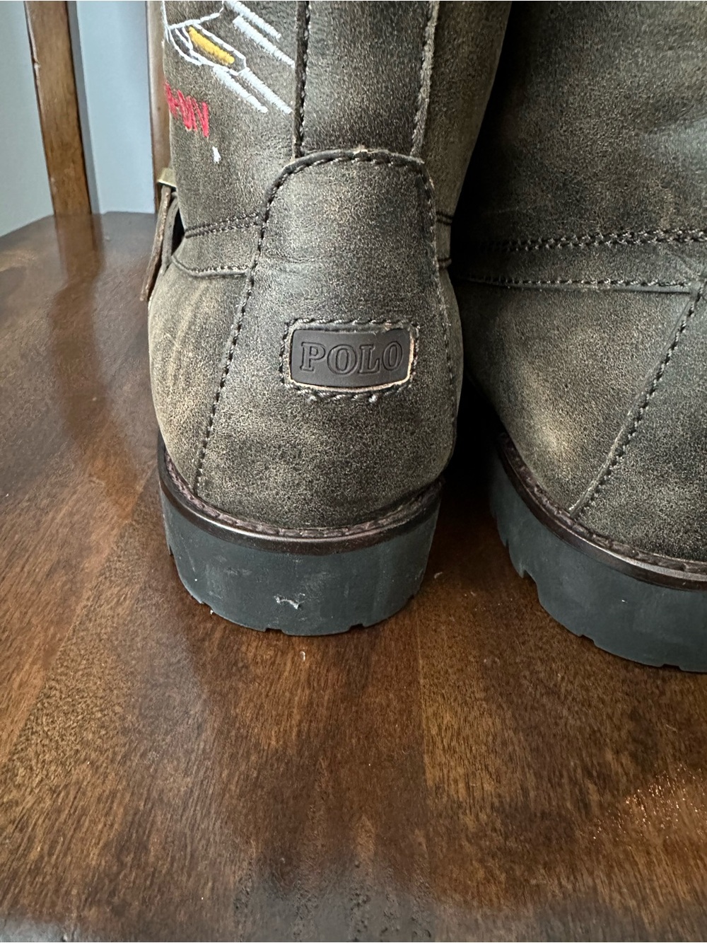 Polo Ralph Lauren Rare Ranger-S RL Air Div Boots Leather Shearling Brown 8.5D - Picture 4 of 11
